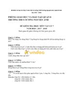 Tải Đề kiểm tra học kì 2 lớp 7 môn Vật lý trường THCS Sương Nguyệt Anh, Quận 8 năm học 2017 - 2018 - Đề thi học kì 2 môn Vật lý lớp 7 có đáp án