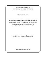 (Luận văn thạc sĩ) đo lường rủi ro tín dụng trong hoạt động cho thuê tài chính sử dụng kỹ thuật chọn mẫu có hoàn lại 