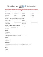Tải Trắc nghiệm từ vựng Unit 7 lớp 5: How do you learn English? - Từ vựng tiếng Anh lớp 5 Unit 7 có đáp án