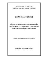 Luận văn Thạc sĩ Quản trị kinh doanh: Nâng cao năng lực cạnh tranh sản phẩm gạch xây dựng của Công ty cổ phần gốm xây dựng Thanh Sơn