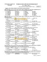 Tải Đề thi môn Tiếng Anh lớp 11 học kì 2 có đáp án sở GD - ĐT Thái Bình năm học 2018 - 2019 - Đề thi học kì 2 lớp 11 môn Tiếng Anh có đáp án