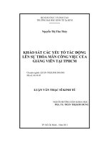 (Luận văn thạc sĩ) khảo sát các yếu tố tác động lên sự thỏa mãn công việc của giảng viên tại TPHCM 