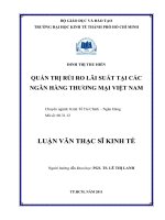 (Luận văn thạc sĩ) quản trị rủi ro lãi suất tại các ngân hàng thương mại việt nam 