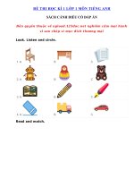 Tải Đề thi tiếng Anh lớp 1 học kì 1 có file nghe năm 2020 - 2021 số 2 - Đề thi học kì 1 lớp 1 môn tiếng Anh sách Cánh Diều có đáp án