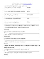 Tải Bài tập viết lại câu Tiếng Anh lớp 7 chương trình mới có đáp án - Rewrite the sentences with the words given