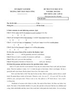 Tải Đề thi 8 tuần học kỳ 2 môn Tiếng Anh lớp 10 trường THPT Trần Nhân Tông, Nam Định năm học 2015 - 2016 - Đề thi học kỳ 2 môn tiếng Anh lớp 10 năm 2016