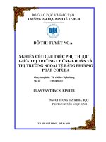 (Luận văn thạc sĩ) nghiên cứu cấu trúc phụ thuộc giữa thị trường chứng khoán và thị trường ngoại tệ bằng phương pháp copula 