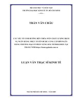 (Luận văn thạc sĩ) các yếu tố ảnh hưởng đến thõa mãn chất lượng dịch vụ ngân hàng trực tuyến được cung cấp bởi ngân hàng TMCP xăng dầu petrolimex tại trang web httpspgbank com vn 