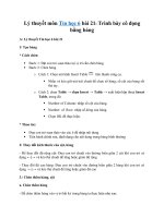 Tải Tin học 6 bài 21: Trình bày cô đọng bằng bảng - Lý thuyết, trắc nghiệm môn Tin học 6