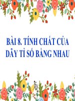 Chương 1 - Bài 8: Tính chất của dãy tỉ số bằng nhau