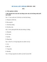 Tải Đề thi Địa lý lớp 7 học kì 2 năm 2019 - 2020 - Đề 1 - Đề kiểm tra địa lí 7 học kì 2 năm 2020 có đáp án