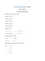 Tải Đề thi học kì 2 lớp 1 môn Toán năm 2019 - 2020 có đáp án - Đề thi Toán học kì 2 lớp 1