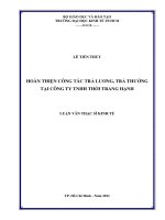 (Luận văn thạc sĩ) hoàn thiện công tác trả lương, trả thưởng tại công ty TNHH thời trang hạnh 