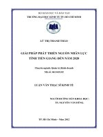 (Luận văn thạc sĩ) gỉải pháp phát triển nguồn nhân lực tỉnh tiền giang đến năm 2020  