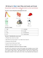 Tải Đề thi học kì 1 lớp 2 môn Tiếng Anh Family and Friends - Đề thi học kì 1 lớp 2 môn Tiếng Anh có đáp án