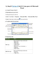 Tải Tin học 10 bài 15: Làm quen với Microsoft Word - Lý thuyết và bài tập trắc nghiệm môn Tin học lớp 10