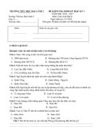 Tải Đề thi học kì 1 lớp 4 môn Lịch sử - Địa lý trường tiểu học Đại Lãnh 2, Khánh Hòa năm 2016 - 2017 - Đề kiểm tra học kì 1 môn Sử - Địa lớp 4 có đáp án