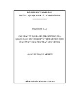 (Luận văn thạc sĩ) các nhân tố tạo giá trị cảm nhận của khách hàng đối với dịch vụ thiết kế phần mềm của công ty giải pháp phần mềm việt hà 