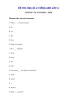 Tải Đề thi học kì 2 lớp 4 môn tiếng Anh năm 2019 - 2020 số 4 - Đề thi tiếng Anh lớp 4 học kỳ 2 có đáp án