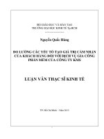 (Luận văn thạc sĩ) đo lường các yếu tố tạo giá trị cảm nhận của khách hàng đối với dịch vụ gia công phần mềm của công ty KMS 