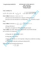 Đề ôn tập Số 1 học kỳ 1 môn toán lớp 9 năm học 2014-2015 trung tâm luyện thi EDUFLY