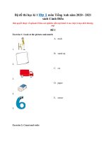 Tải Bộ đề thi học kì 1 lớp 1 môn Tiếng Anh năm 2020 - 2021 sách Cánh Diều - Đề thi học kì 1 lớp 1 môn Tiếng Anh có đáp án