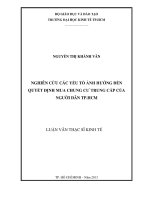 (Luận văn thạc sĩ) nghiên cứu các yếu tố ảnh hưởng đến quyết định mua chung cư trung cấp của người dân TPHCM 