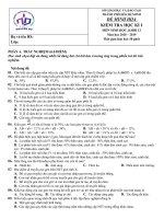 nội dung ôn tập hk1 môn sinh học năm học 20182019  thpt nguyễn du