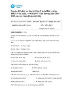 đáp án đề kiểm tra học kì 1 lớp 9 môn hóa trường thcs vân xuân sở gdđt vĩnh tường năm 2014