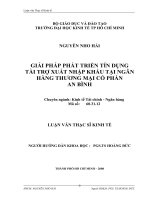 (Luận văn thạc sĩ) giải pháp phát triển tín dụng tài trợ xuất nhập khẩu tại ngân hàng thương mại cổ phần an bình 