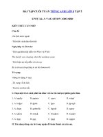 Tải Bài tập cuối tuần Tiếng Anh 8 tập 2 tuần 27 Unit 12 A Vacation Aboard - Ôn tập Tiếng Anh lớp 8 theo từng Unit có đáp án