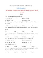 Tải Đề thi khảo sát chất lượng đầu năm lớp 10 môn Hóa 2020 - 2021 - Đề 10 - Đề kiểm tra chất lượng đầu năm lớp 10 có đáp án