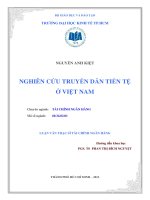 (Luận văn thạc sĩ) nghiên cứu truyền dẫn tiền tệ ở việt nam 