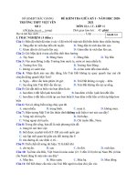 Tải Đề thi giữa học kì 1 lớp 10 môn Địa lý Trường THPT Việt Yên số 2, Bắc Giang năm 2020 - 2021 - Đề kiểm tra giữa học kì 1 lớp 10 môn Địa