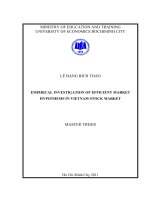 (Luận văn thạc sĩ) empirical investigation of efficient market hypothesis in vietnam stock market 