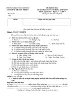 Tải Đề thi học kì 1 môn Lịch sử - Địa lý lớp 4 trường Tiểu học Duy Phiên, Vĩnh Phúc năm học 2018 - 2019 - Đề kiểm tra học kì 1 môn Sử - Địa lớp 4 có đáp án