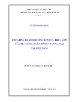 (Luận văn thạc sĩ) các nhân tố ảnh hưởng đến cấu trúc vốn của hệ thống ngân hàng việt nam 