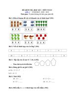 Tải 05 Đề thi học kì 1 lớp 1 môn Toán năm 2020 - 2021 theo Thông tư 27 sách Cánh Diều - Đề thi học kì 1 lớp 1 đáp án soạn theo 03 mức