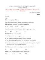 Tải Đề thi cuối học kì 2 lớp 9 môn Hóa học nâng cao (số 1) - Đề thi Hóa lớp 9 kì 2 có đáp án