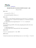 Bài kiểm tra đầu vào môn toán chuyên lớp 8 năm 2017