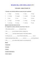 Tải Đề kiểm tra tiếng Anh lớp 8 chương trình mới lần 2 - Đề kiểm tra tiếng Anh 8 mới có đáp án