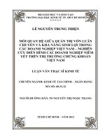 (Luận văn thạc sĩ) mối quan hệ giữa quản trị vốn luân chuyển và khả năng sinh lợi trong các doanh nghiệp việt nam   nghiên cứu điển hình các doanh nghiệp niêm yết trên thị trường chứng khoán việt nam 