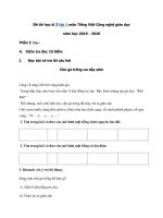 Tải Đề thi học kì 2 lớp 1 môn Tiếng Việt Công nghệ giáo dục năm 2019 - 2020 - Đề thi học kì 2 lớp 1 môn Tiếng Việt có đáp án