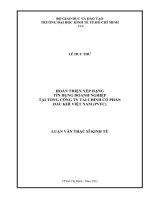 (Luận văn thạc sĩ) hoàn thiện xếp hạng tín dụng doanh nghiệp tại tổng công ty tài chính cổ phần dầu khí việt nam (PVFC) 