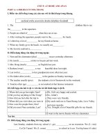 Tải Bài tập Tiếng Anh lớp 7 Unit 9 PART A: A HOLIDAY IN NHA TRANG - Bài tập tự luận + trắc nghiệm Tiếng Anh lớp 7