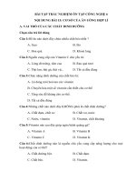 bài tập trắc nghiệm ôn tập công nghệ 6nội dung bài 15 cơ sở của ăn uống hợp lía vai trò của các chất dinh dưỡngchọn câu trả lời đúngcâu 1
