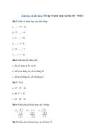 Tải Toán hay và khó lớp 2: Ôn tập về phép cộng và phép trừ - Phần 1 - Bài toán hay và khó lớp 2