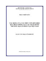 (Luận văn thạc sĩ) tác động của cấu trúc vốn đến hiệu quả hoạt động của các ngân hàng thương mại cổ phần tại việt nam  