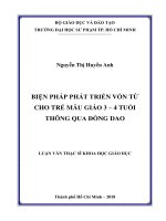 Biện pháp phát triển vốn từ cho trẻ mẫu giáo 3   4 tuổi thông qua đồng dao  