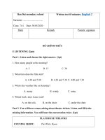 Tải Đề kiểm tra 1 tiết học kì 2 Tiếng Anh 7 trường THCS Bảo Đài, Bắc Giang năm 2019 - 2020 - Đề kiểm tra 45 phút môn Tiếng Anh lớp 7 lần 3 có file nghe